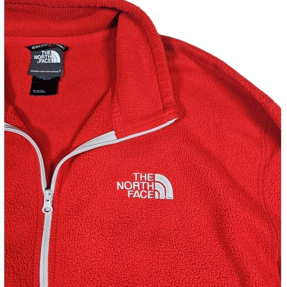 The‎ North Face Fleece Pullover Quarter Zip Red Sweater Mens L/G